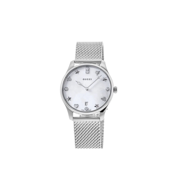 Gucci G Timeless Diamond Mother of Pearl Watch - Picture 10 of 10